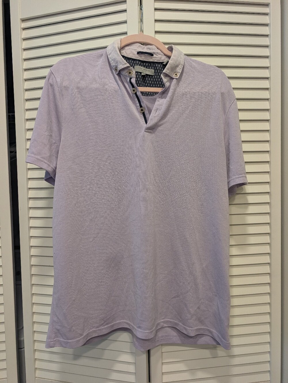 Ted Baker Men's Short-Sleeve Polo - Light Lavender Size Small
